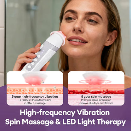 Oxygen Hydro-Bubble Facial Wand - Portable CO2 Pore Cleanser & Skin Rejuvenator